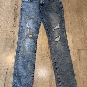 True Religion Jeans Mens 34x33 Blue Geno Relaxed Slim Denim Casual Flap Pocket